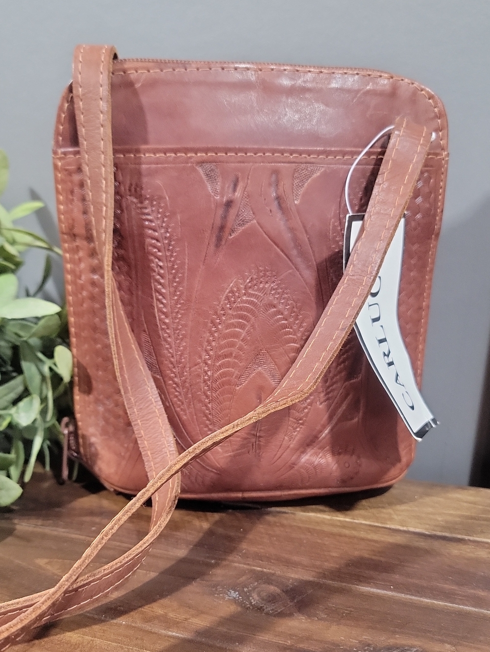 NWT Tooled Leather Crossbody